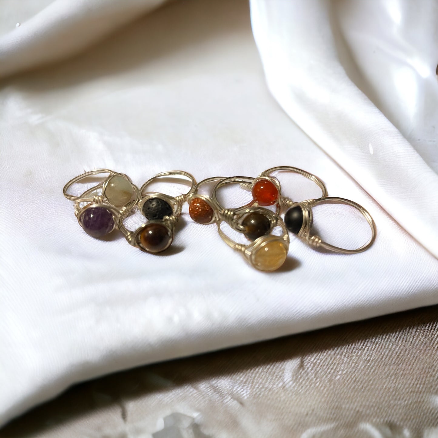 Simple Silver Tone Wire Wrapped Rings