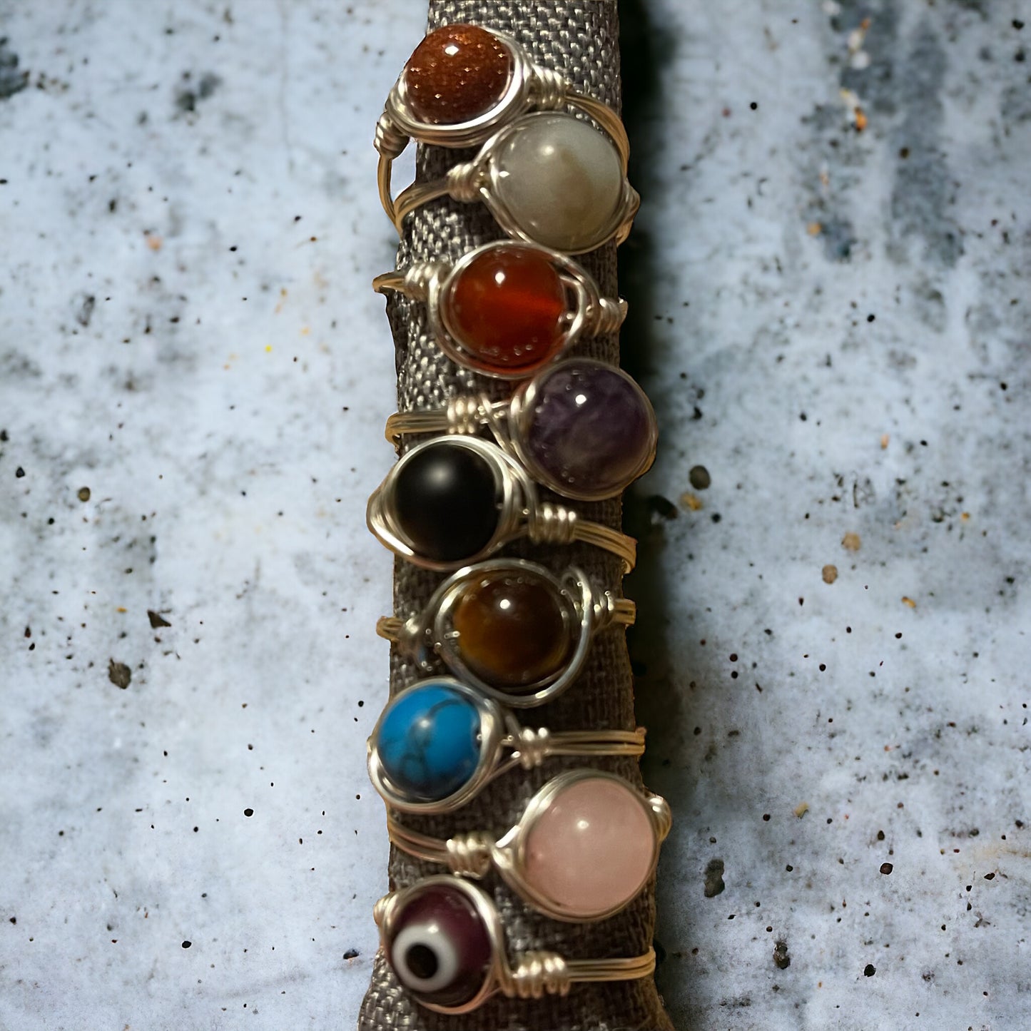 Simple Silver Tone Wire Wrapped Rings