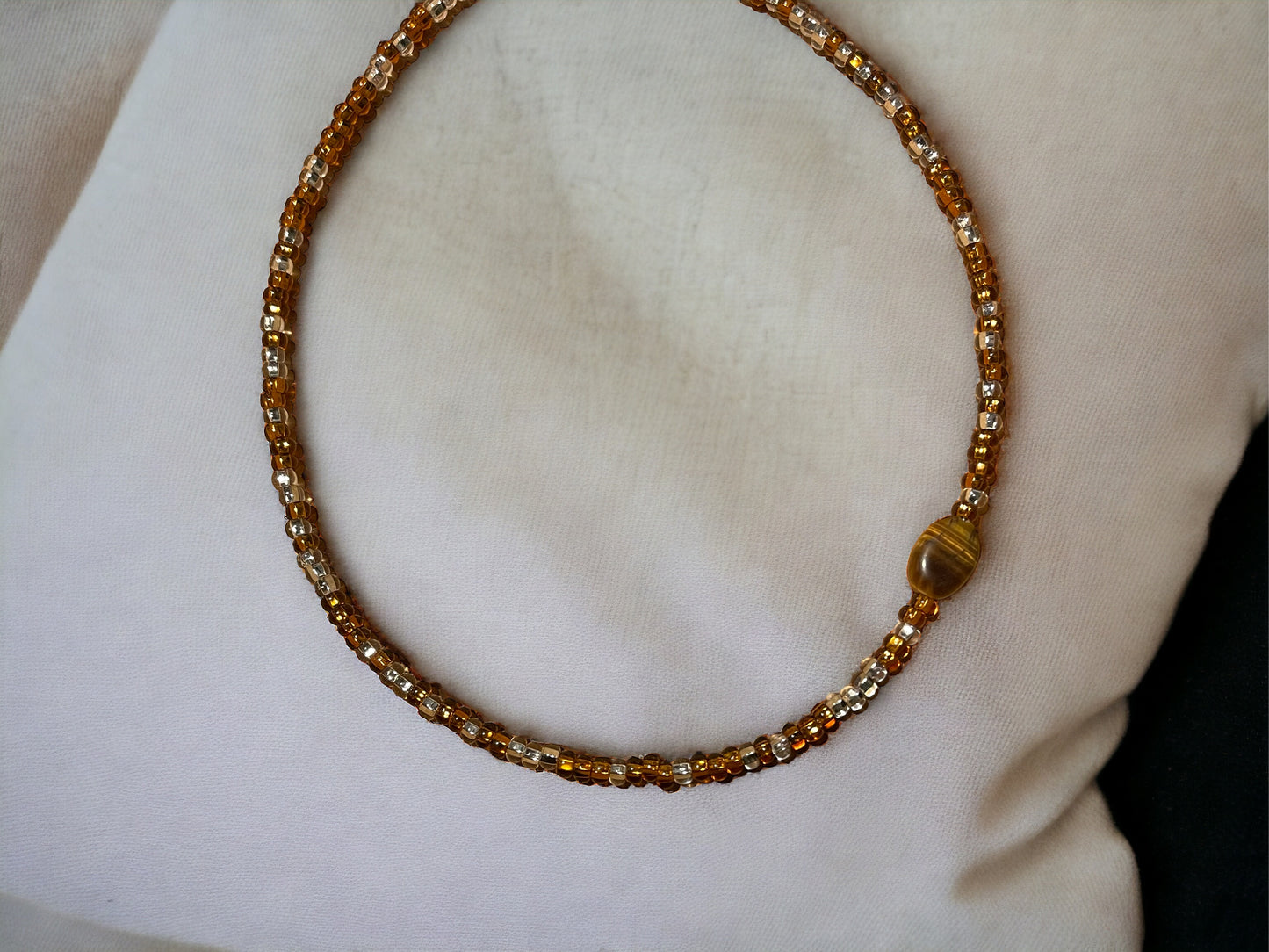 Seed Bead and Tiger Eye Choker