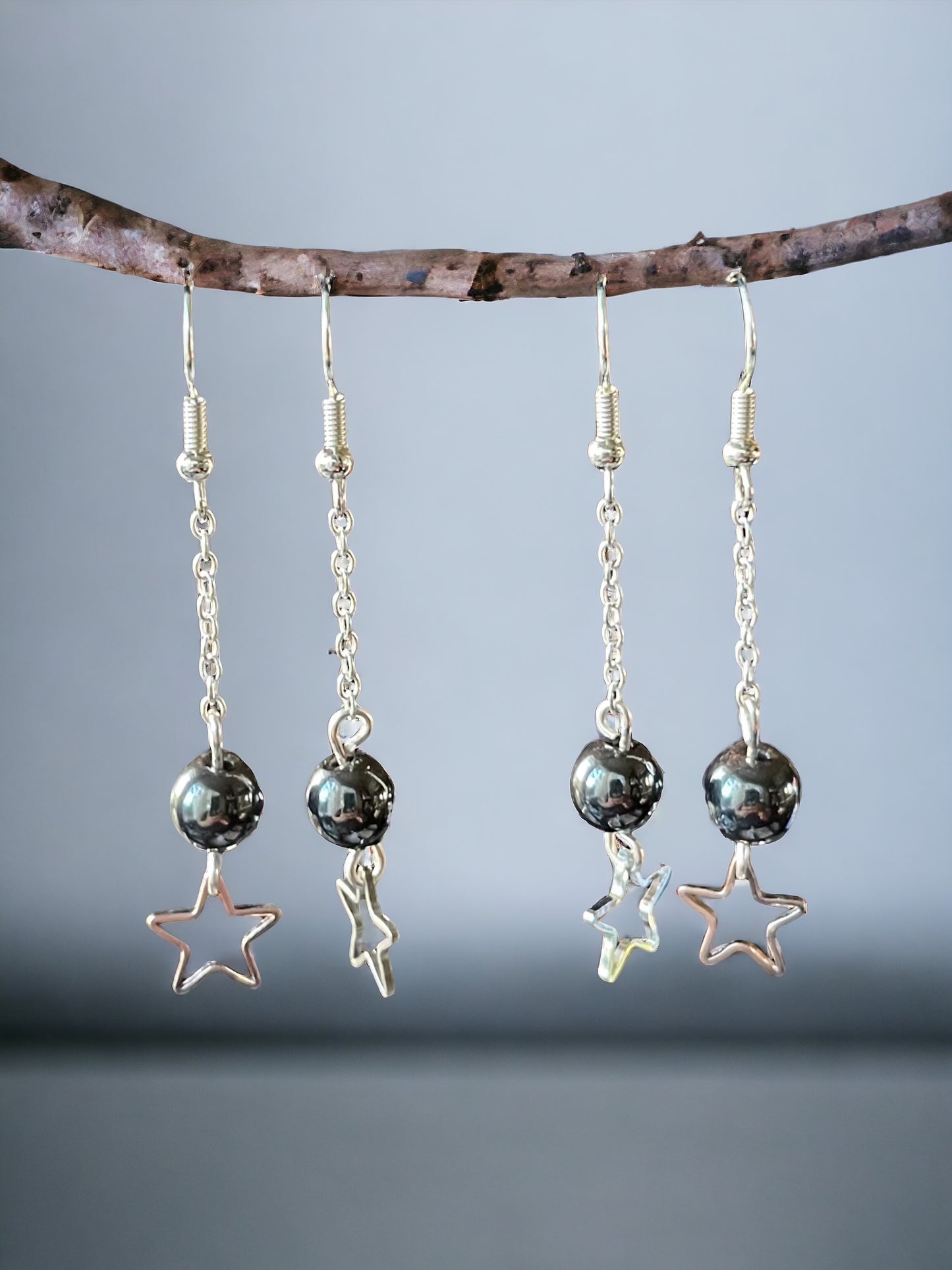 Hematite Star Earings